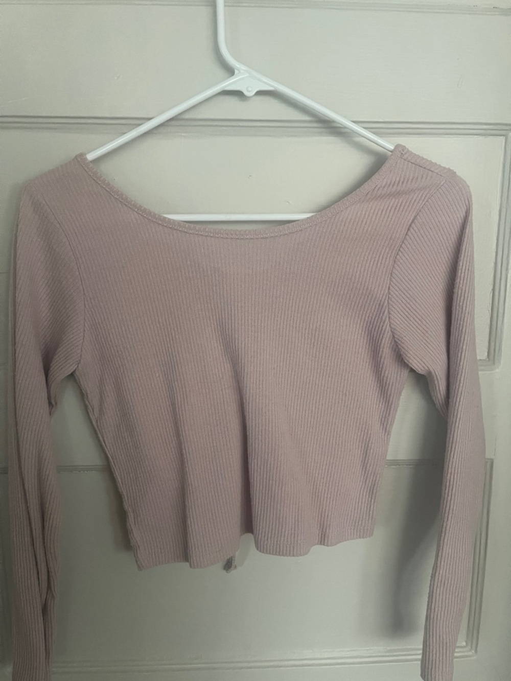 Girls' Ribbed Long Sleeve Top - Dusty Mauve